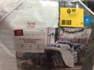 ULTRA MINK &amp SHERPA REVESIBLE COMFORTER KING&nbsp&nbspCustomer Returns See Pictures&nbsp