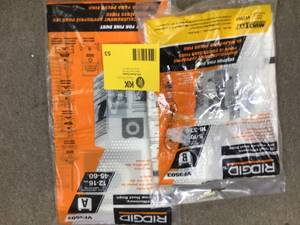 RIDGID High-Efficiency Size A Dust Bags for 12 Gal. to 16 Gal. RIDGID WetDry Vacs (2-Pack)&nbsp&nbsp&nbspCustomer Returns See Pictures&nbsp
