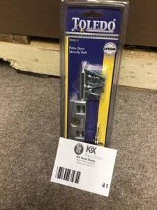 lot 41 image: TOLEDO Patio Door Silver Security Bolt &nbspCustomer Returns See Pictures 