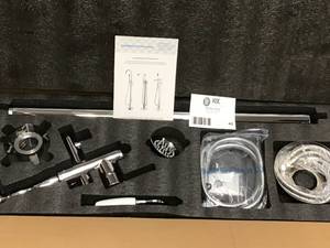 lot 45 image: Classical Freestanding Bathtub Faucet with Hand Shower Hand in Chrome &nbspCustomer Returns See Pictures 
