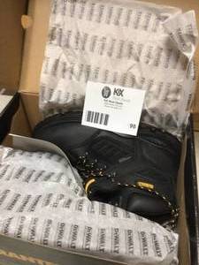 lot 98 image: DEWALT Mens Sharpsburg Waterproof 6 in. Work Boots - Steel Toe - Black Full Grain Size 10(x) &nbspCustomer Returns See Pictures 