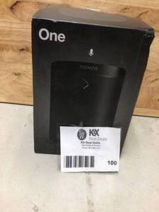 lot 100 image: Sonos Sonos - One (Gen 2) Smart Speaker with Voice Control built-in - Black ModelONEG2US1BLK &nbspCustomer Returns See Pictures 