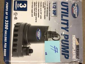 Superior Pump 12 HP Submersible Thermoplastic Utility Pump&nbsp&nbspCustomer Returns See Pictures&nbsp