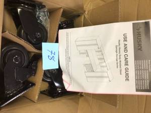 Husky 4 in. Black Caster Kit for Regular Duty Welded Steel Garage Base Cabinets&nbsp&nbspCustomer Returns See Pictures&nbsp