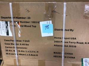 Husky 24 in. Solid Wood Work Surface for Regular Duty Welded Steel Garage Base Cabinets&nbsp&nbspCustomer Returns See Pictures&nbsp