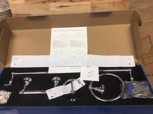 Viola 4-Piece Bathroom Hardware Set in Polished Chrome&nbsp&nbspCustomer Returns See Pictures&nbsp