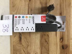 Globe Electric 78505 Designer Series Power Strip 6 Outlet With 2 USB Onyx 6 Ft&nbsp&nbspCustomer Returns See Pictures&nbsp