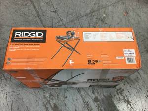 Ridgid 7 in Tile Saw with Stand open box see pictures