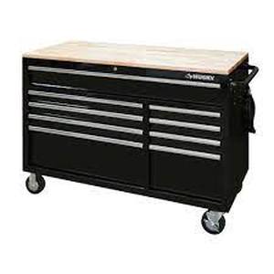 Husky 52 in. W 9-Drawer, Deep Tool Chest Mobile Workbench in Gloss Black see pictures
