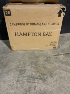 Hampton Bay Cambridge Brown Wicker Outdoor Patio Ottoman. See Pictures