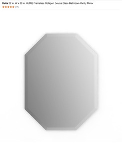 Delta 22 in. W x 30 in. H (M2) Frameless Octagon Deluxe Glass Bathroom Vanity Mirror. See Pictures