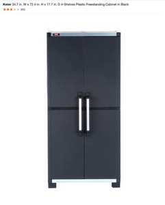 Chrome 5-Shelf Wire Corner Rack & Keter 5-Shelf Plastic Garage Cabinet. Various Conditions. See Pictures