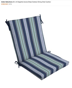 Arden Selections 20 x 44 Sapphire Aurora Stripe Outdoor Dining Chair Cushion. See Pictures