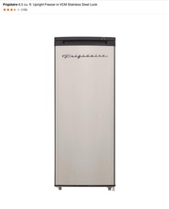 Frigidaire 6.5 cu. ft. Upright Freezer in VCM Stainless Steel Look. See Pictures