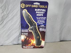 lot 21 image: New Off the Grid Tools Survival Pocket Knife