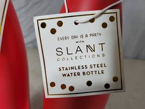 lot 25 image: 2 New Slant Stainless Steel Water Bottles