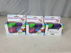 lot 29 image: 3 New Boxes of Sistema 4 Pack On the Go Containers