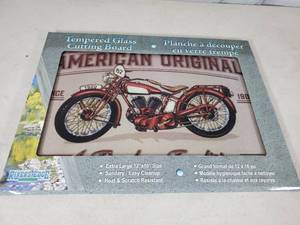 lot 50 image: New Motorcycle Tempered Glass Cutting Board