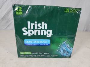 lot 55 image: New Case of 12 Bars of Irish Spring Soap