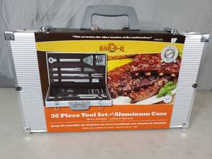 lot 84 image: New 30 Piece BBQ Tool Set with Aluminum Case