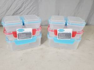 lot 99 image: 2 New 8 Piece Click and Lock Container Sets