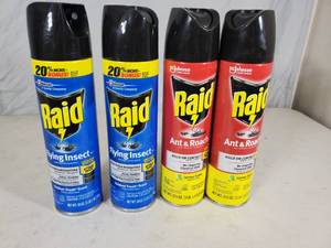 lot 196 image: 4 New Cans of Raid