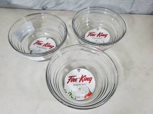 lot 207 image: 3 New Fire King Glass Bowls
