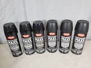 lot 217 image: 6 New Cans Krylon Black Spray Paint
