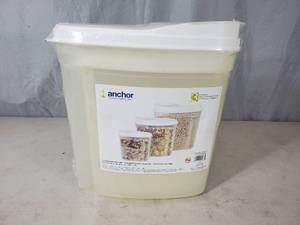 lot 227 image: New Anchor Hocking 3 Storage Container Set
