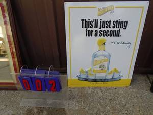 NOS McGillicudys lemon drop tin sign. 16 x 20. As shown.