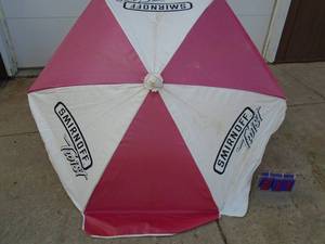 Smirnoff twist vinyl patio umbrella. No extension pole. As shown.