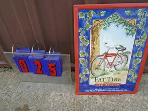 NOS Belgium fat tire tin. 12 x 16. As shown.
