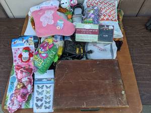 lot 74 image: Adorable Holiday Bundle-Baby and Pet Christmas Stockings, Christmas Lights, Stocking Stuffers, And More