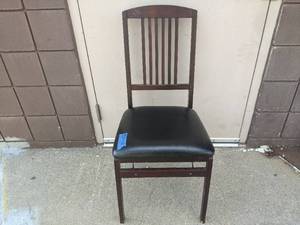 lot 94 image: Beautiful Wooden and leather Dining Chair