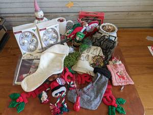 lot 23 image: Great Christmas Lot Stockings, Bulbs, and more