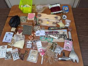 lot 49 image: Major Craft Collection- Rubber Stamps, Scrapbooking Supplies, Ribbons, Beads, And More