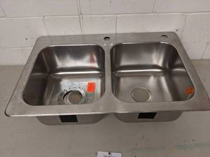 lot 87 image: Elkay Double Basin Stainless Steel Sink