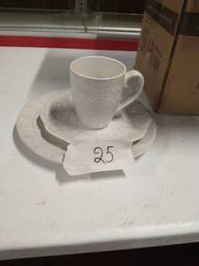 lot 25 image: EYELET DINNERWARE SET