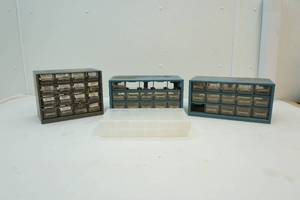 Storage container with bolts, nuts and more