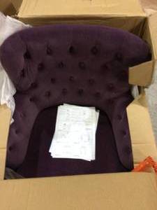 Isabella Purple Tufted Accent Chair by JAYDEN CREATION Customer Returns See Pictures