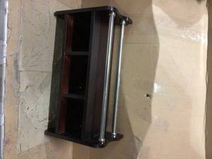 25 in. W Bath Storage Shelf with Towel Rod in Espresso by Alaterre Furniture Customer Returns See Pictures