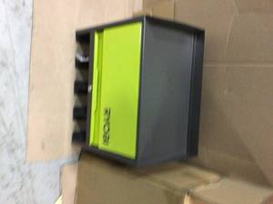 Steel 2-Shelf Wall Mounted Garage Cabinet in Black (17 in W x 11 in H x 19 in D) by RYOBI Customer Returns See Pictures