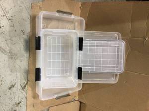 Lot of 2 Plastic storage bins different sizes see pictures