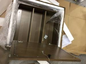 Sonoma 24 in. x 27 in. Surface Mount Medicine Cabinet in Almond Latte not used see pictures