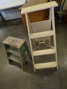 lot 59 image: Pair of Vintage Ladders