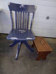 lot 68 image: Vintage Chair and Footstool