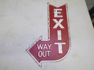 lot 19 image: Cool Embossed Exit Arrow Sign