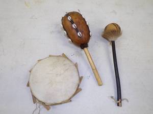 lot 32 image: 3 Native American Musical Instruments