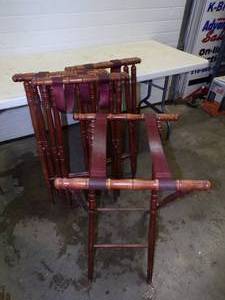 lot 42 image: 4 Wood Restaurant Tray Jacks or Use your Imagination.Table Legs