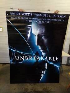 lot 48 image: Large Authentic Vinyl Unbreakable Movie Poster